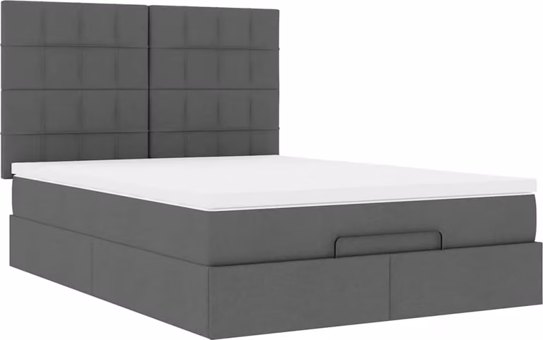 Struttura Letto Pouf con Materasso 140x190 cm in Tessuto