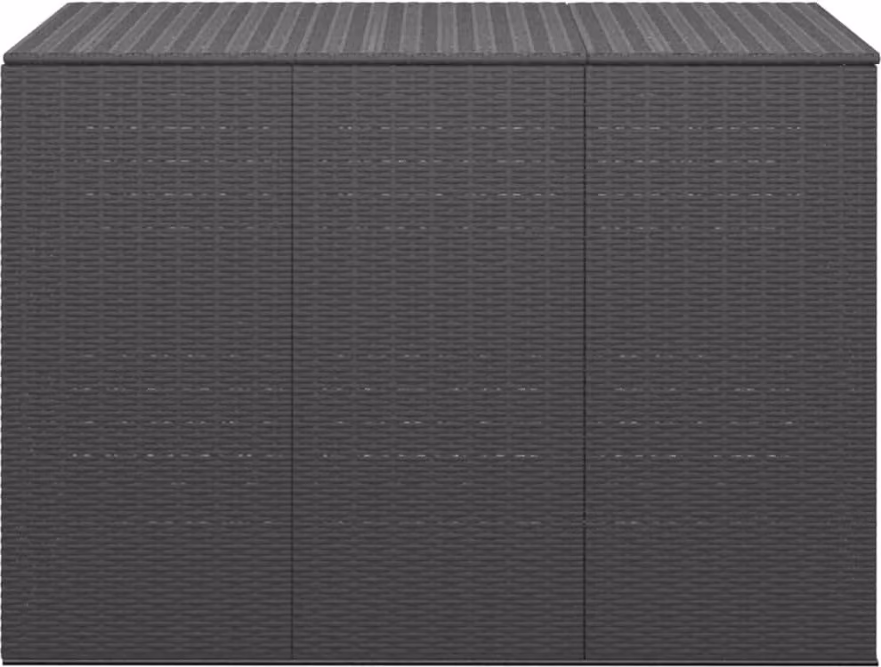 Contenitore da Giardino in Rattan PE 145x100x103 cm Nero