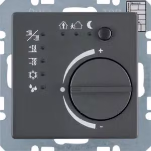 Berker 75441126 Termostato con interfaccia a pulsante, antracite, con Berker Q.1/Q.3