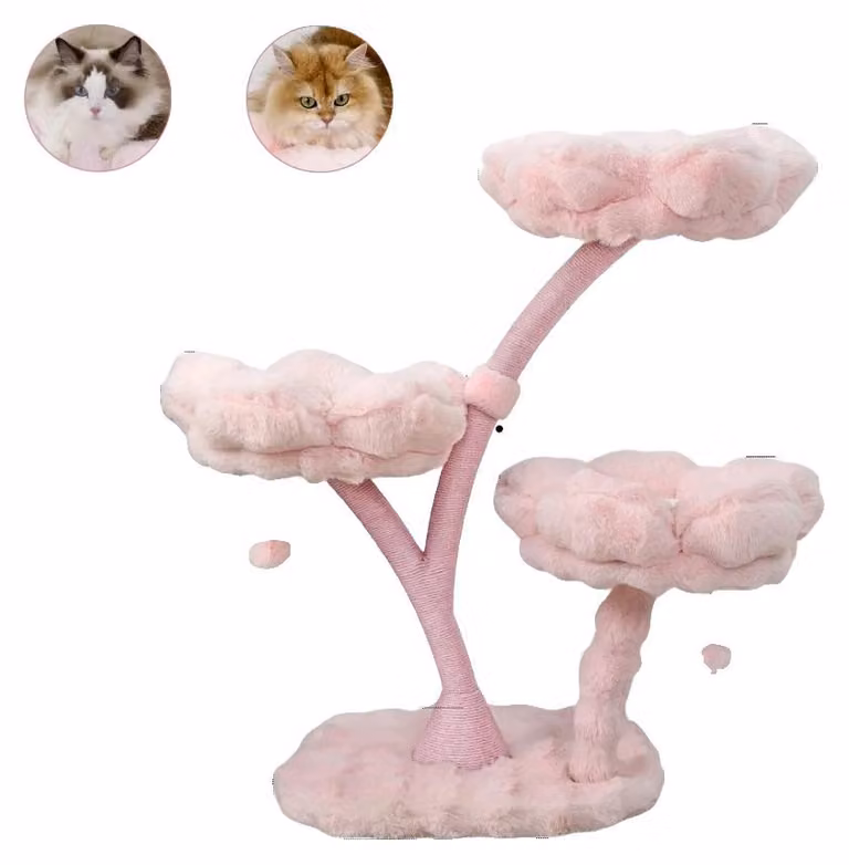 Katzenbaum, design floreale, centro attività a più livelli, rosa