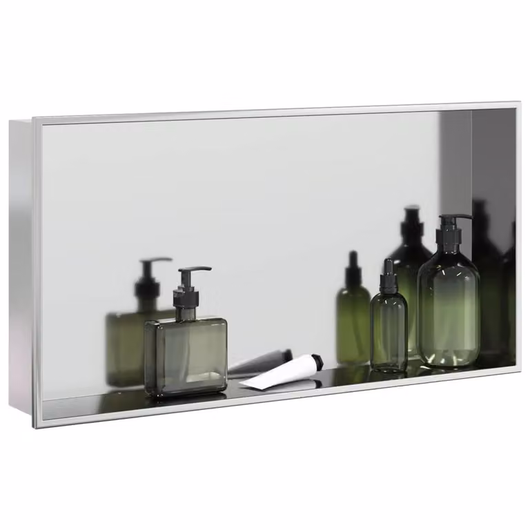 Nicchia per doccia vidaXL in acciaio inox argento spazzolato L: 62 cm, P: 32 cm, H: 9 cm