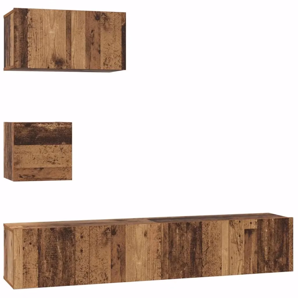 Set di 3 mobili TV moderni vidaXL in legno ingegnerizzato color marrone opaco – 2
