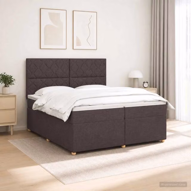 Letto box spring ibrido vidaXL con materasso a molle insacchettate e base contenitore, con illuminazione sottostante e porta USB, L/P/H: 200 x 200 x 140,5 cm