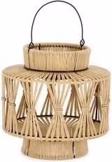 Lampada da tavolo solare NIKHITA Bizzotto in rattan color beige con luce bianco caldo ed attacco E27, H 29 cm x L 28,5 cm