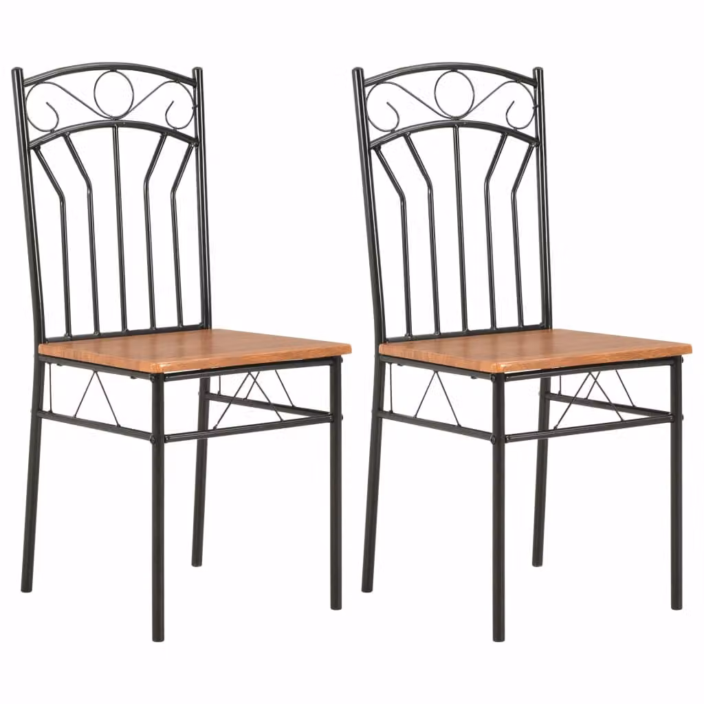 vidaXL Sedie per sala da pranzo 2 pz. MDF marrone