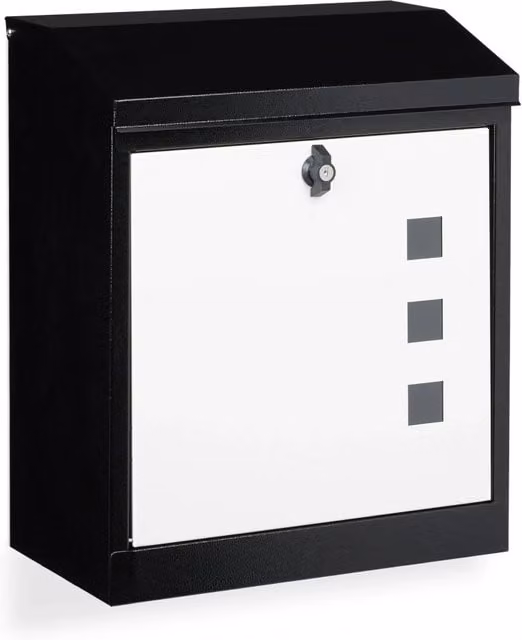 Grande cassetta postale da parete XL per posta voluminosa 53 x 43,5 x 26 cm in acciaio zincato nero 13_0005251