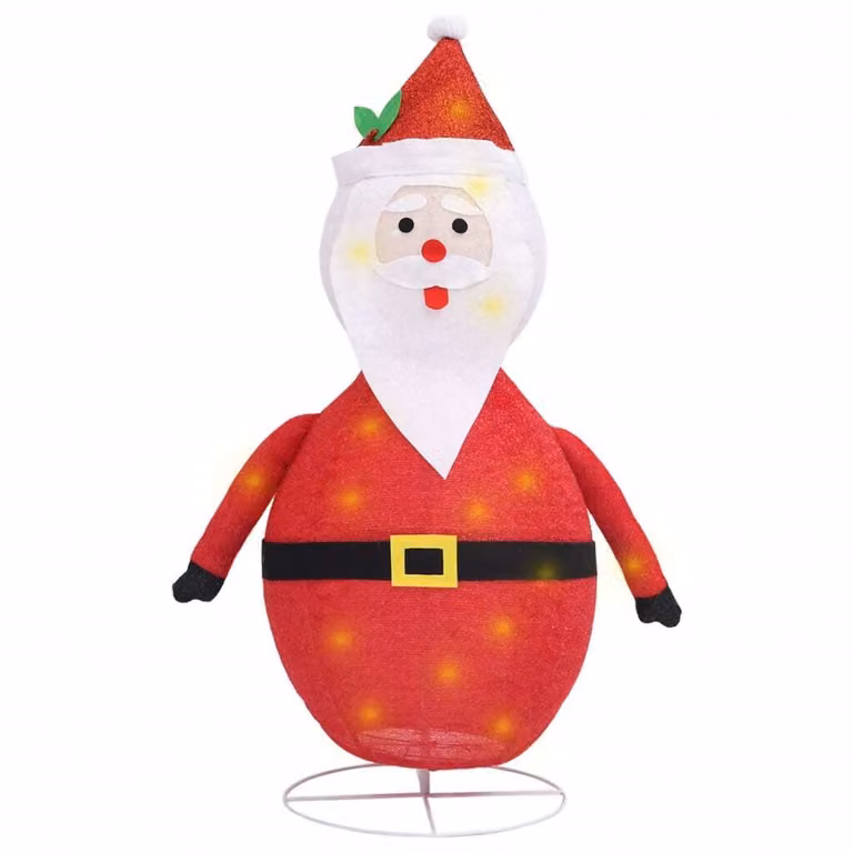 Figura Decorativa Babbo Natale con LED Tessuto Lusso 60 cm
