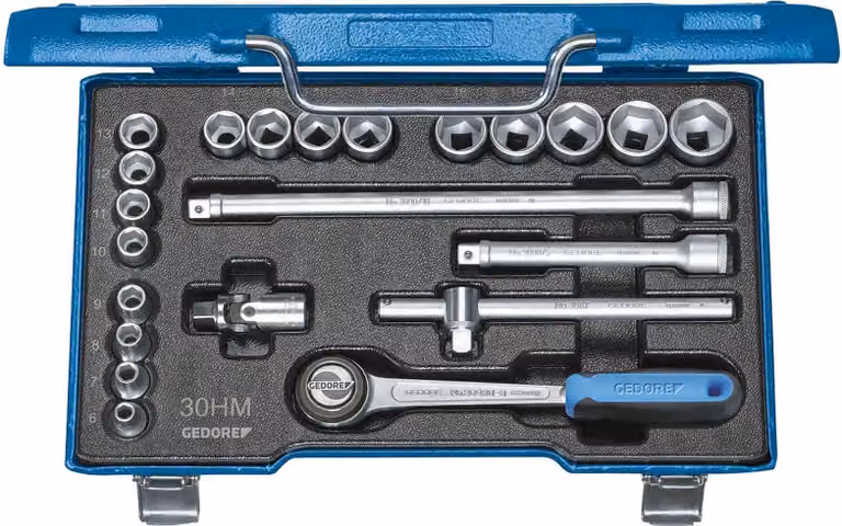 GEDORE 30 HMU-3 Set di chiavi a bussola 3/8" 22 pezzi esagono 6-22 mm, 6238300