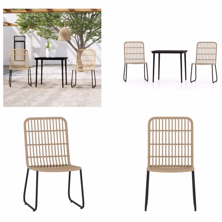 vidaXL Set da pranzo da giardino 3 pezzi effetto quercia - Set da pranzo da giardino - Set da pranzo da esterno - Set da pranzo da patio