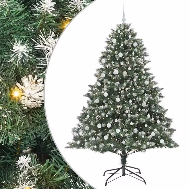 Albero di Natale Artificiale-Albero Natalizio con 300 LED Verde 240 cm 189058