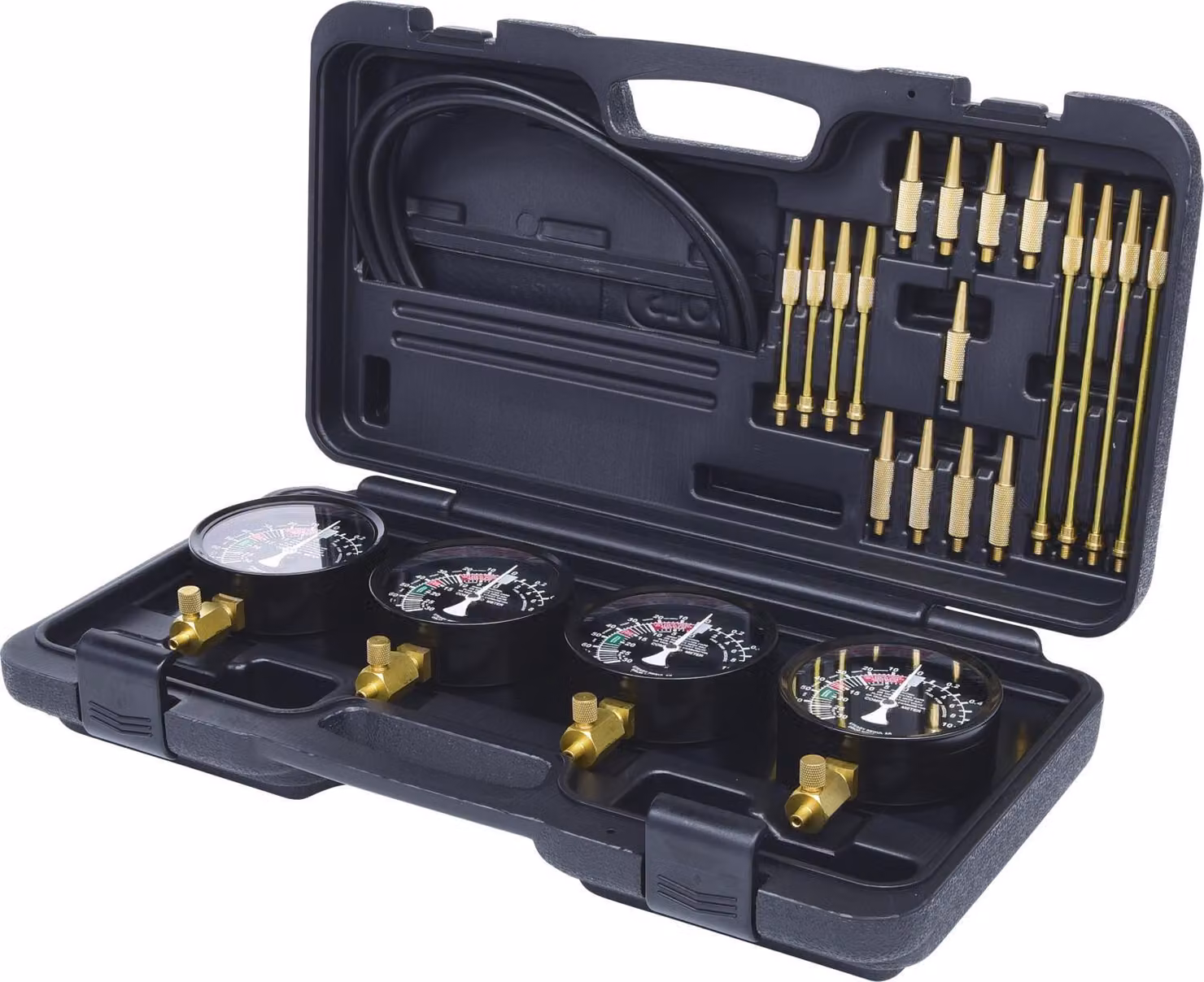 KS TOOLS Tester per carburatori sincronizzati con 4 orologi sincronizzati 28 pezzi - 150.3600