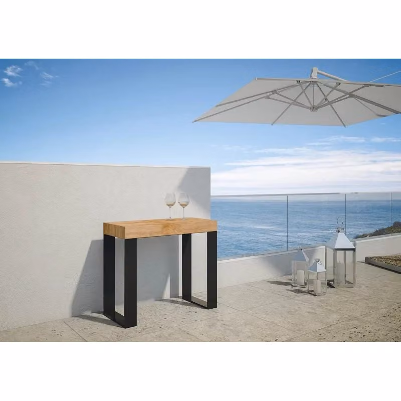 Consolle allungabile Itamoby in abete tinto con telaio antracite L/P/H: 90 x 40 / 290 cm – 2