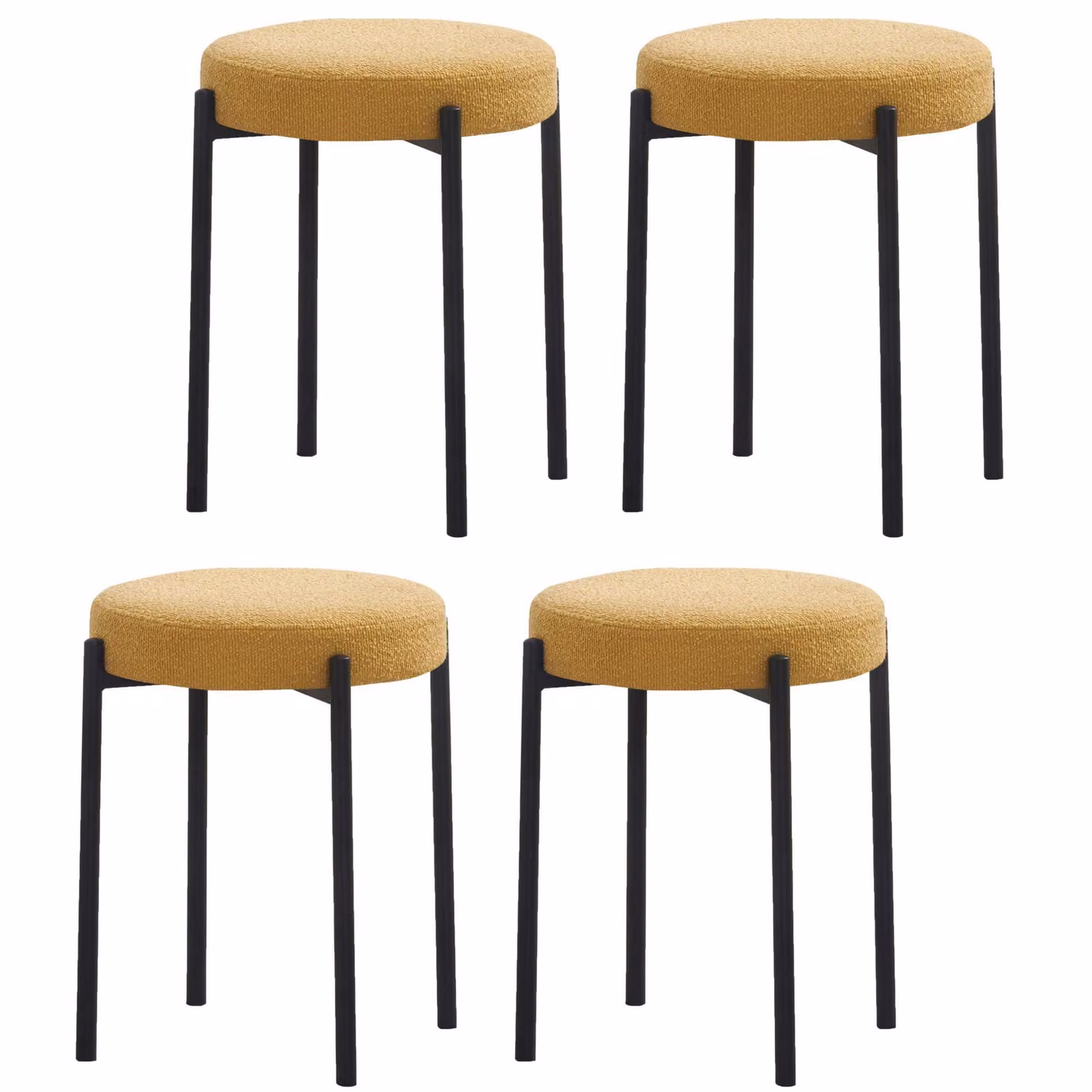 CasaDolce Klappstuhl LAVIANA, set di 4, seduta rivestita in tessuto giallo, diametro 38 x 49,5 cm, già assemblato