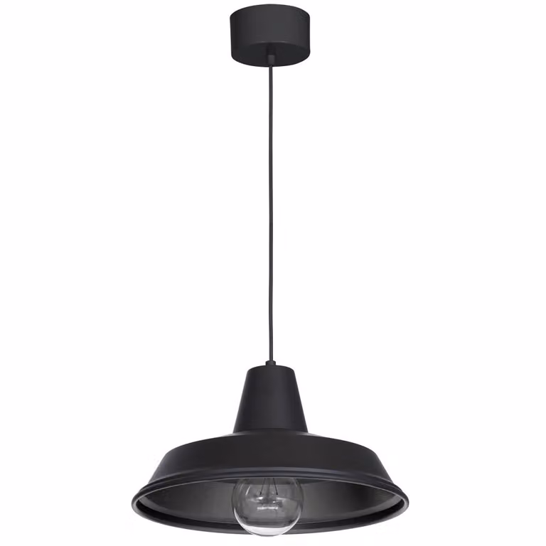 Lampada a sospensione Loft nera Class 1xE27 15W Luminex