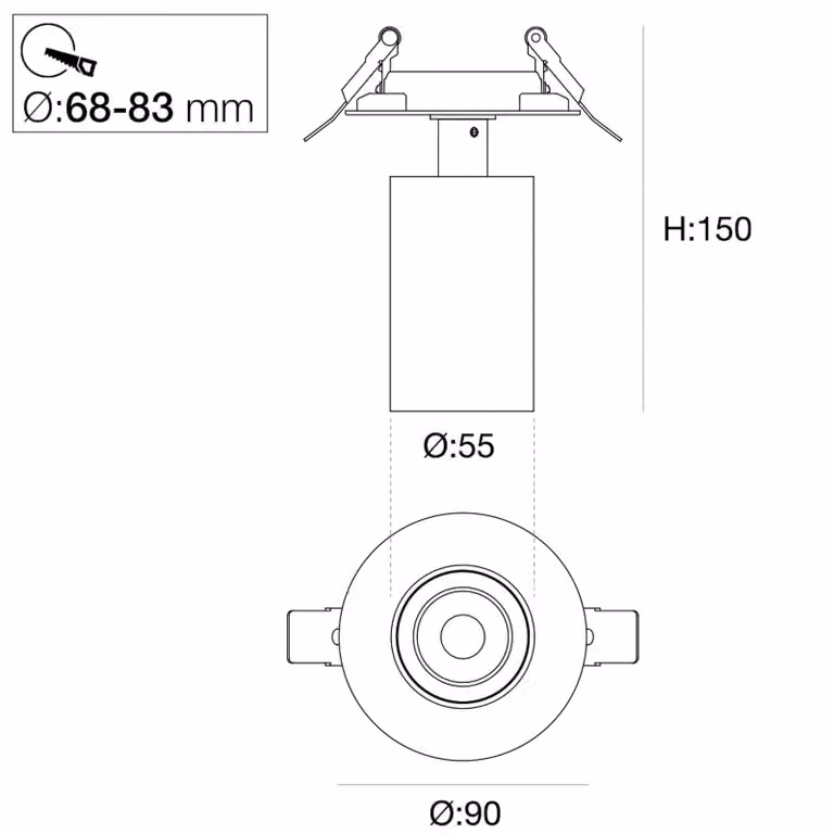 The Light Group SLC Faretto LED da incasso ART, a 1 luce, bianco, 3.000 K, alluminio Art, dimmerabile, Bianco / Opale, Soggiorno / Sala da pranzo, Alluminio, Moderno