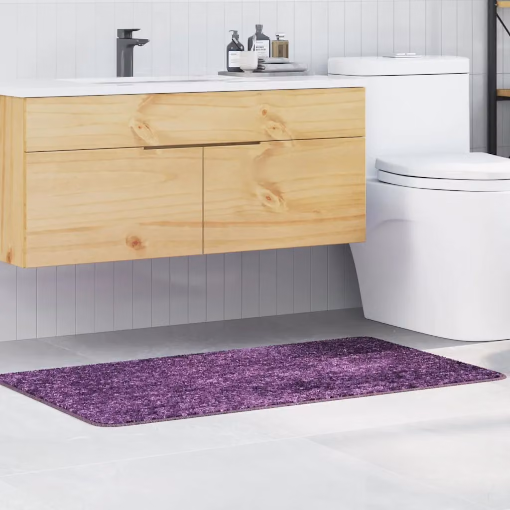 Tappetino da bagno antiscivolo e lavabile vidaXL Viola L 120 x P 70 cm