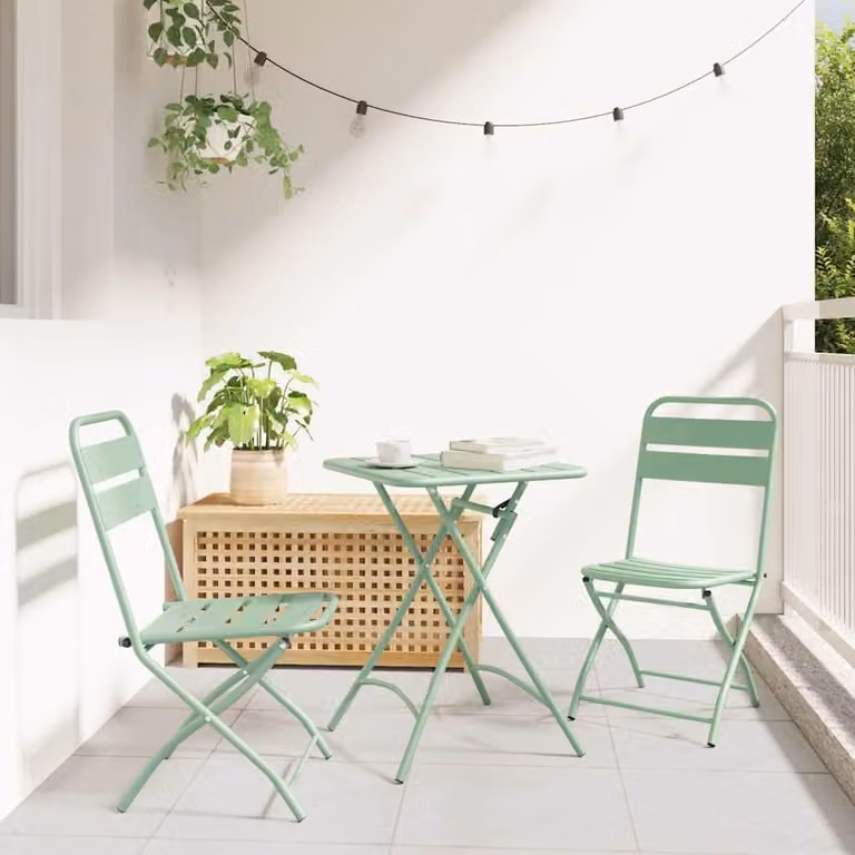 Maison Exclusive - Set da bistrot, 3 pezzi, verde, acciaio