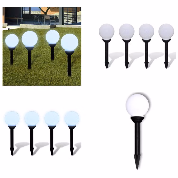 vidaXL Luci da sentiero 4 pz. LED 15 cm con picchetto a terra - Lampada da giardino - Lampade da giardino - Illuminazione per esterni - Illuminazione per esterni