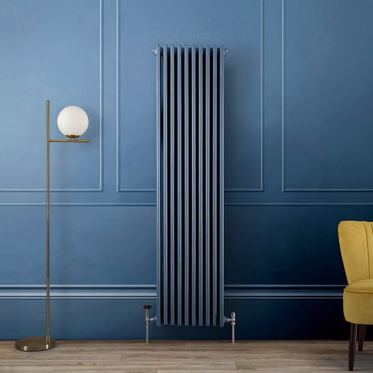 Hudson Reed Regent - Radiatore a Colonne Verticali in Stile Tradizionale - 3 Colonne - 1800mm x 290mm - Blu (Regal Blue)