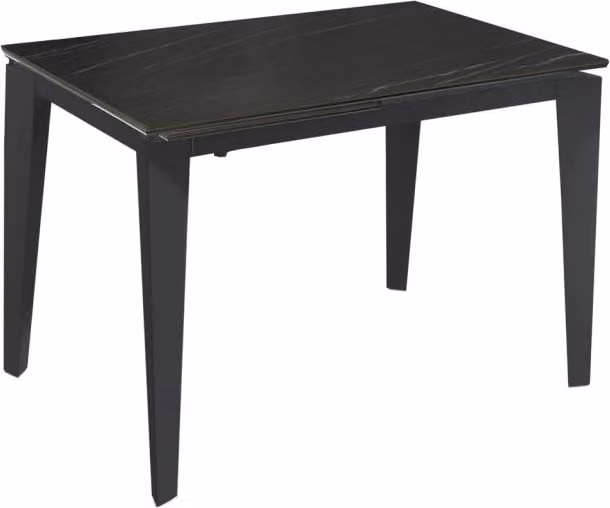 Tavolo da pranzo allungabile Sololed con top in ceramica nera e struttura in metallo, L/P: 120/170 x 80 cm – 1