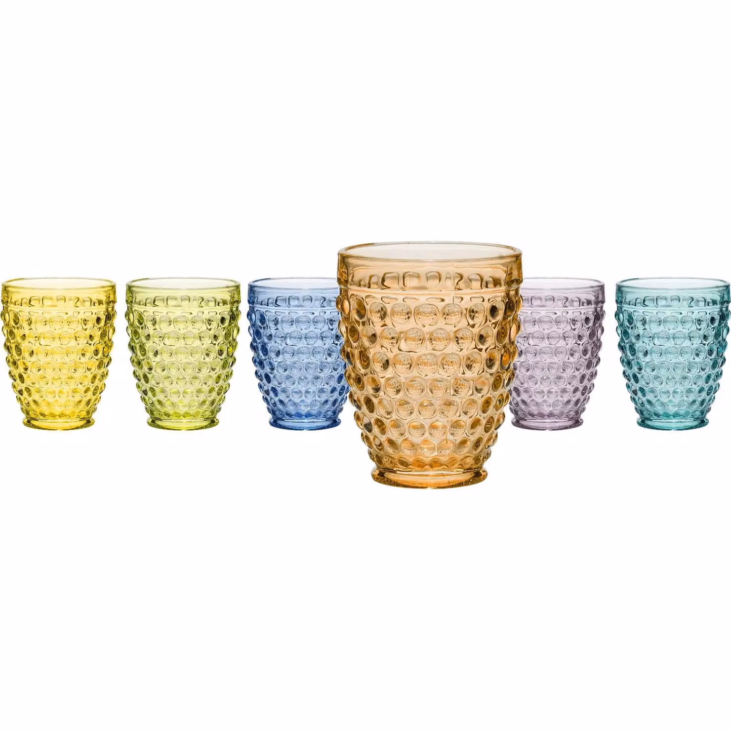 Set di 6 bicchieri da acqua in vetro multicolor Demetra Gusto Casa da 270 ml