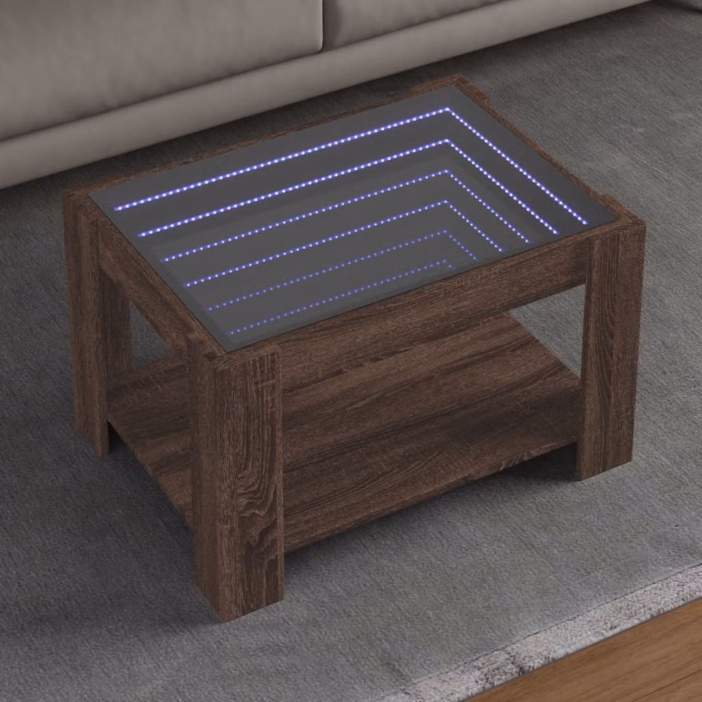 vidaXL Tavolino da salotto moderno in legno color rovere marrone L: 73 cm, P: 53 cm, H: 45 cm