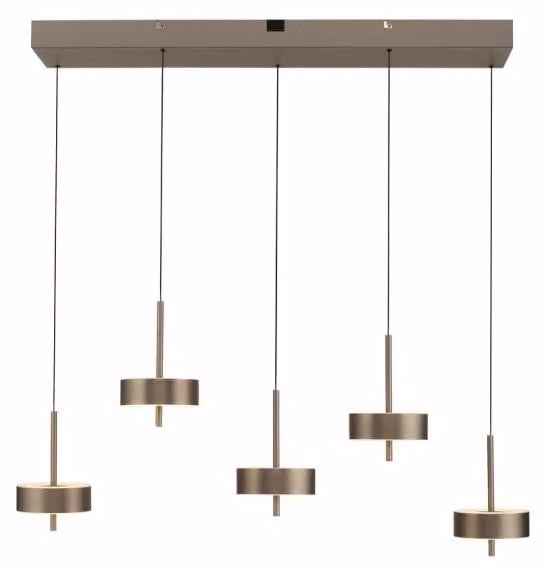 PAUL NEUHAUS Lampada a sospensione Q-ROTATE, a 5 bracci, marrone scuro, regolabile in altezza, ZigBee, 2700-5000K, cod. art. 2249-34