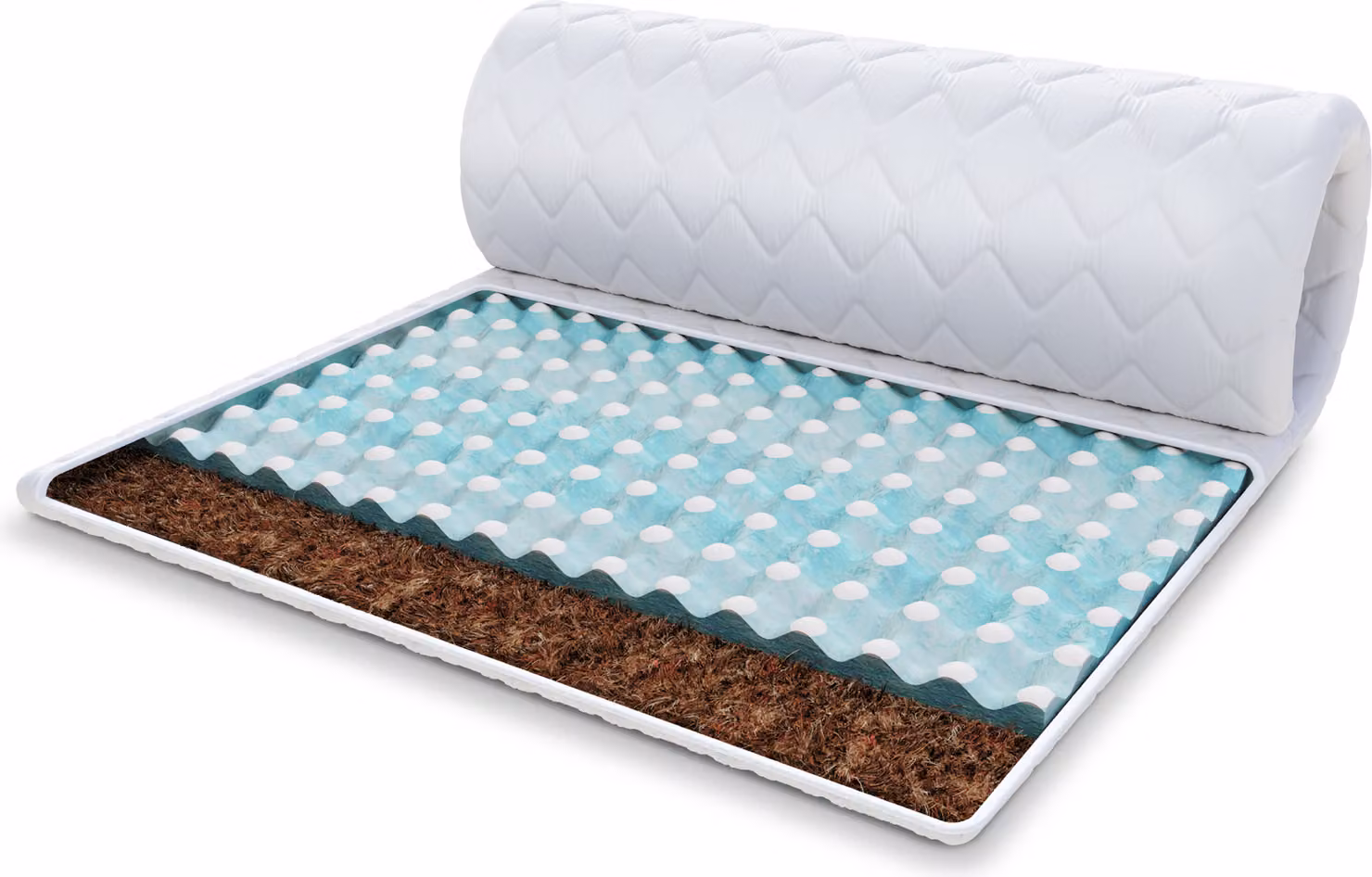 Letto supplementare in schiuma profilata RavineBlue con cocco 140x200cm 5cm