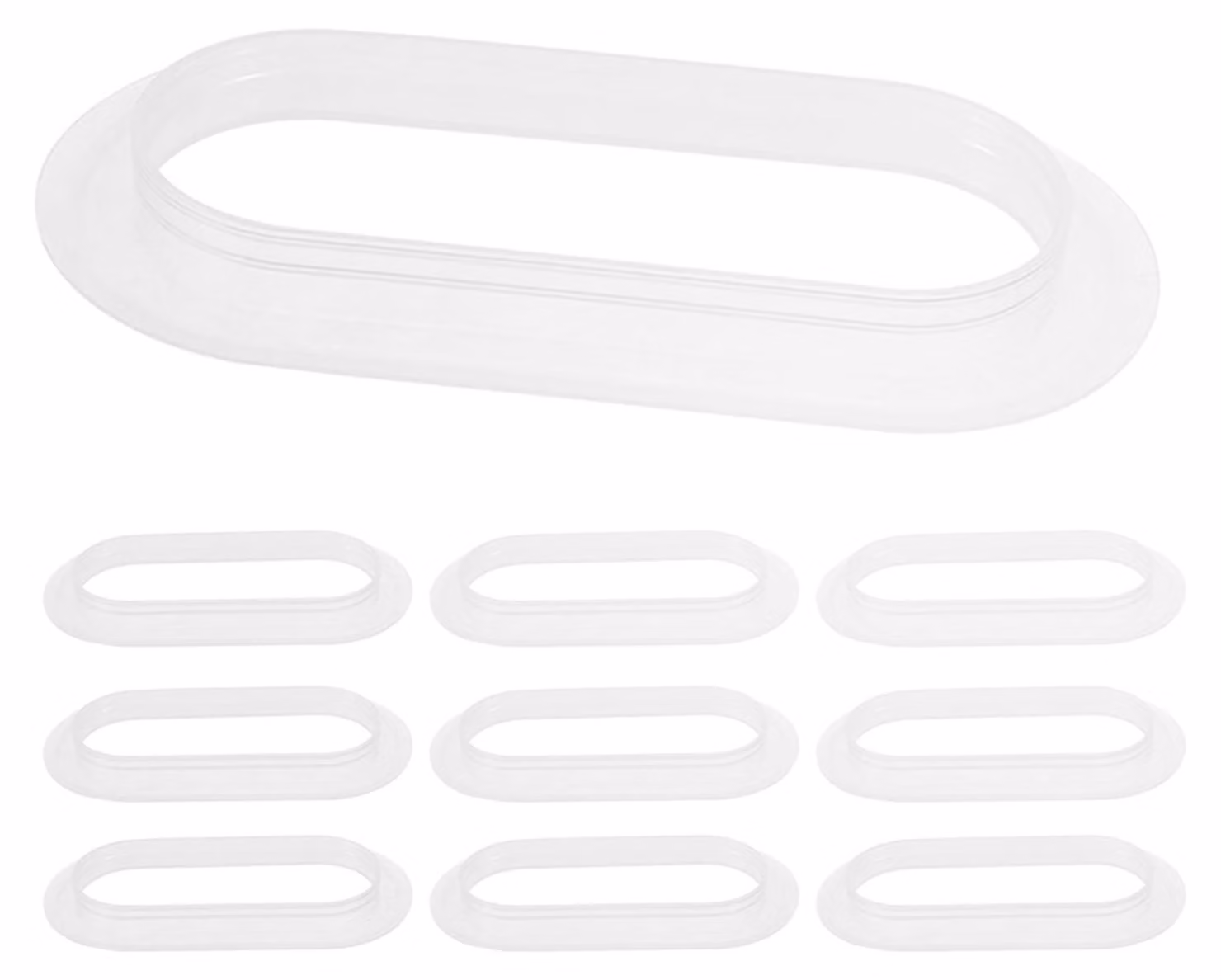 Maniglie in plastica, set da 10, trasparenti, 11 x 5,5 x 3 cm, robuste