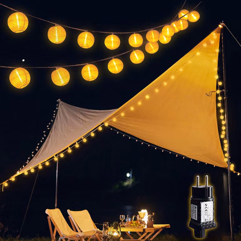 SALCAR, lanterne LED da esterno da 20 metri, catena di 80 lanterne, decorazioni per lanterne da giardino