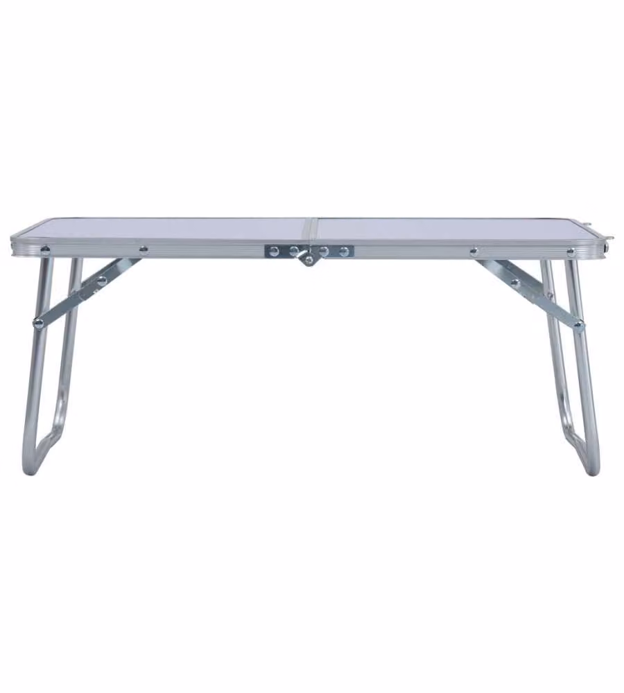 Tavolo Pieghevole da Campeggio Bianco in Alluminio 60x40cm
