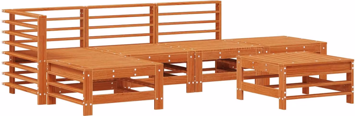 Set Lounge da Giardino 5 pcs Marrone Cerato