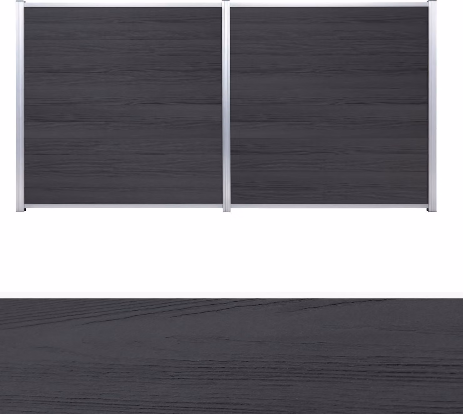 TeJe SKÄR BPC-Steckzaunsystem, Schwedenprofil 1796 x 146 x 20 mm 12 Zaunlamellen Holzdekor Anthrazit