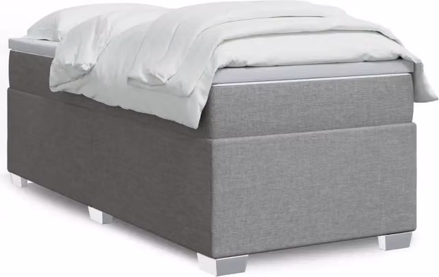 Giroletto a Molle con Materasso-Struttura Letto Grigio Chiaro 90x200 cm Tessuto 109527