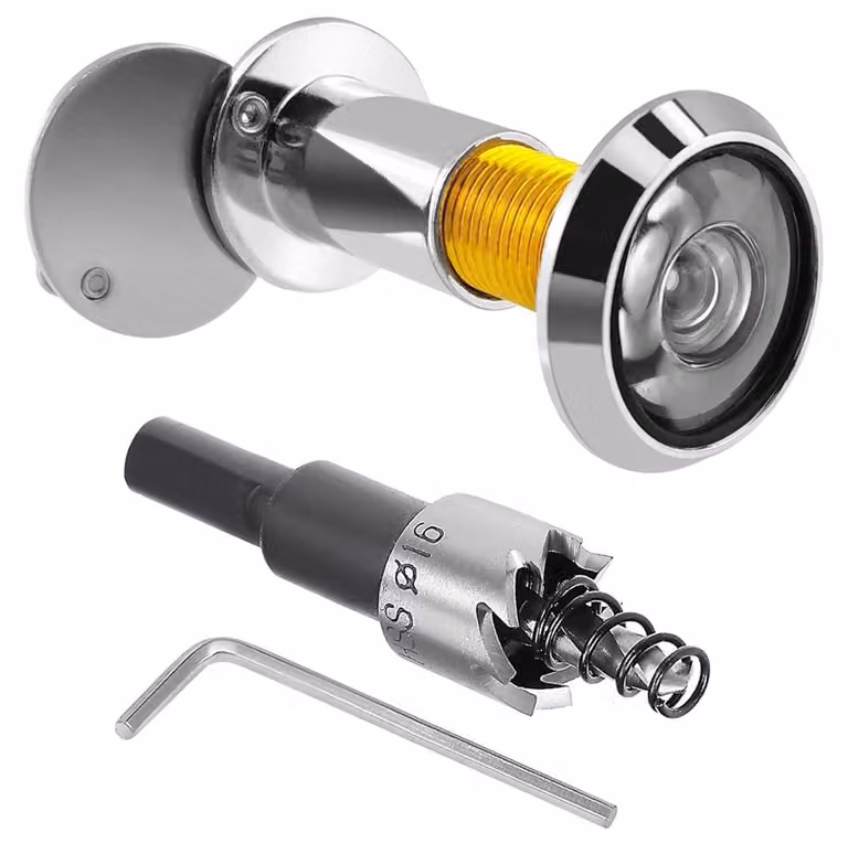 Spioncino per porte con ampio angolo di visione di 220° e lenti in vetro, facile da installare