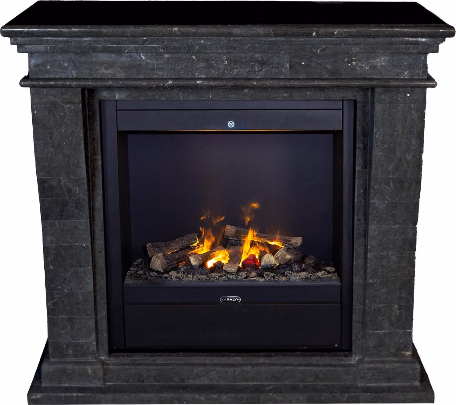 Caminetto a vapore acqueo Xaralyn - Kreta Mini EAL-SWP - pietra naturale levigata bianca - riscaldamento 1500 watt - con telecomando - caminetto elettrico Opti-Myst - caminetto da incasso incluso - caminetto decorativo