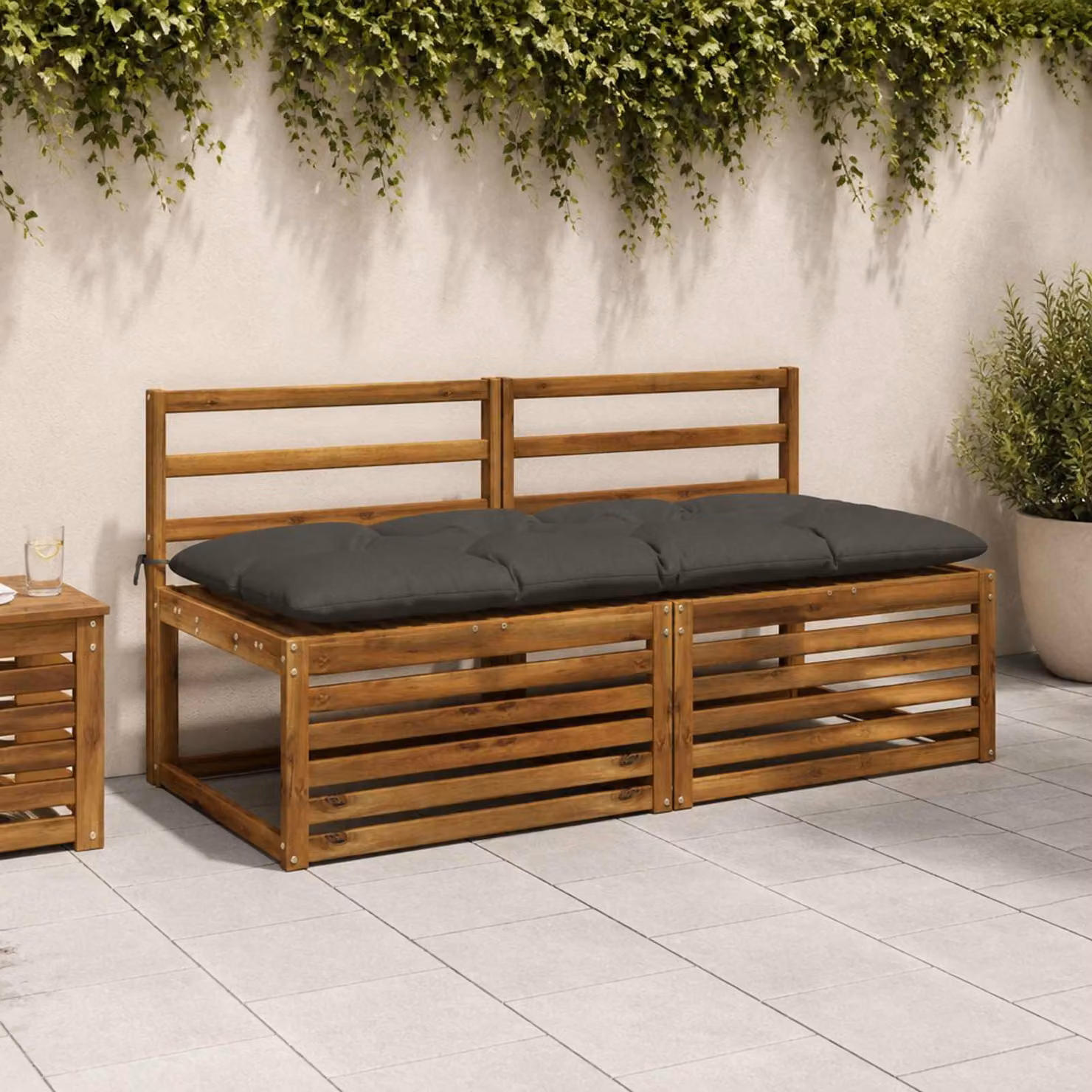 vidaXL Cuscino per panchina VIANEN 100% Poliestere Antracite
