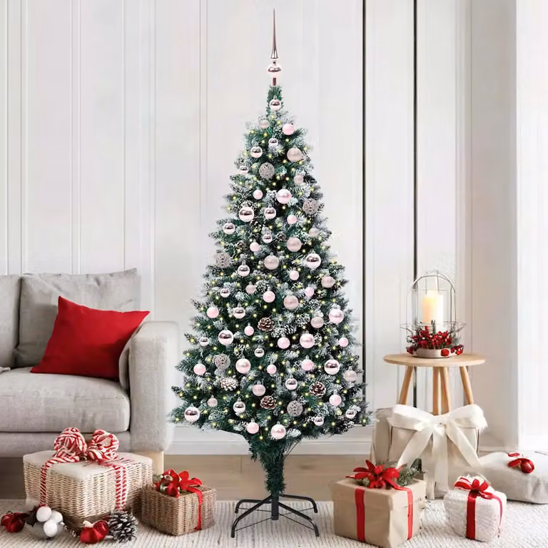 Albero di Natale artificiale verde vidaXL con 300 LED luce bianca calda, Altezza: 180 cm