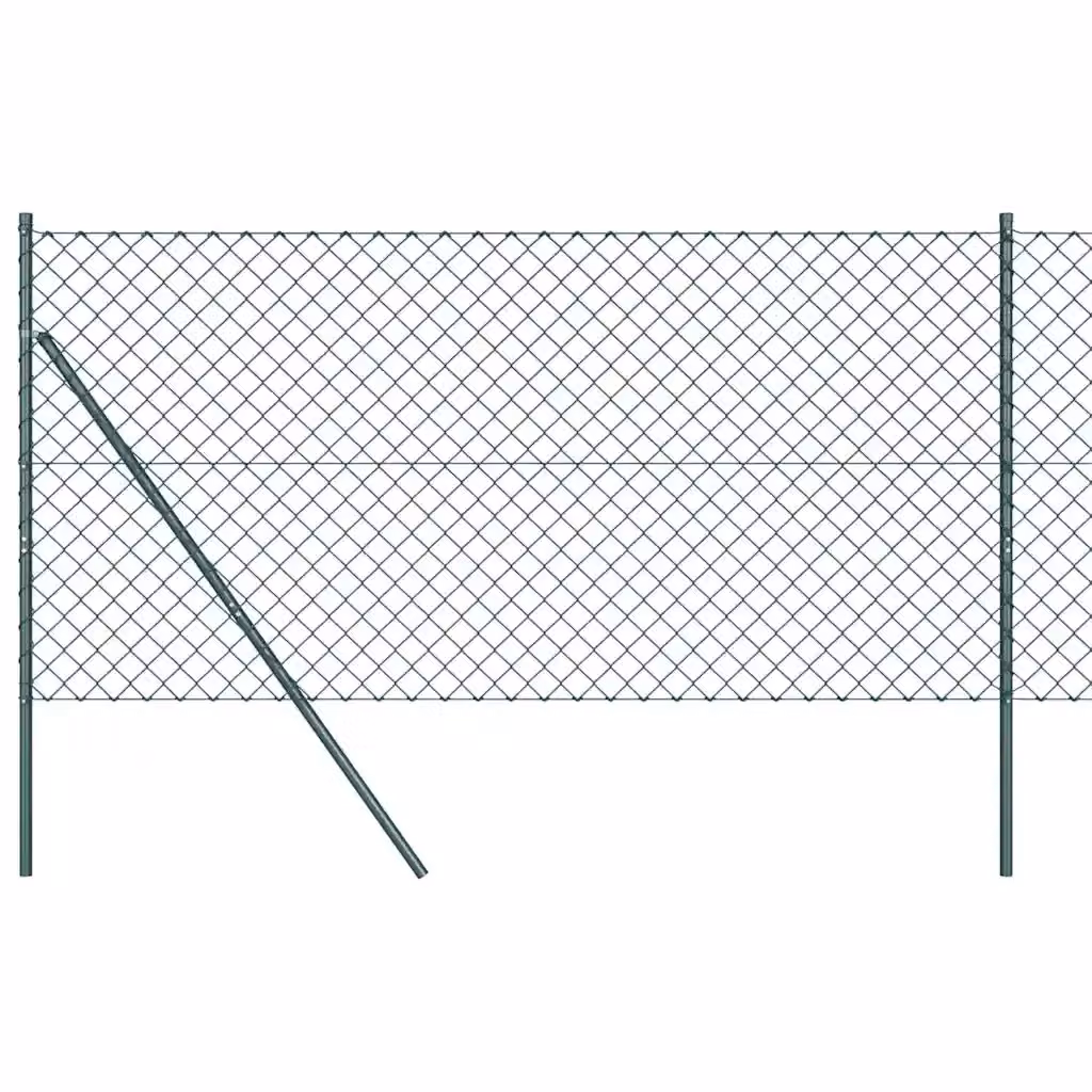 Recinzione a maglie di catena vidaxl in acciaio rivestito in PVC verde da fissare a terra L: 140 cm, H: 25 cm, P: 2,6 cm – 2
