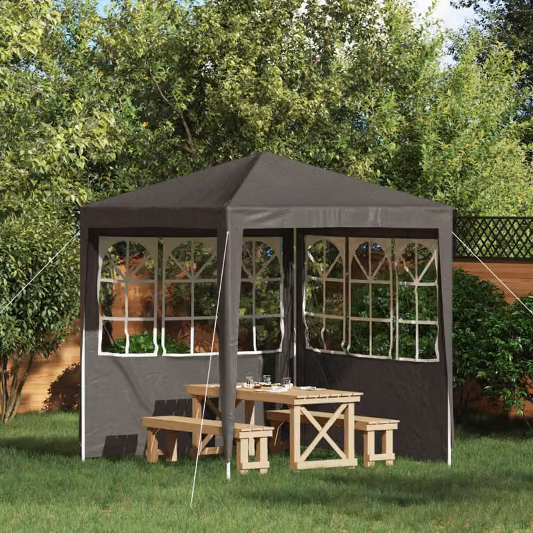 Set di 2 pareti per tenda da festa vidaXL, colore antracite, L: 200 cm, H: 195 cm