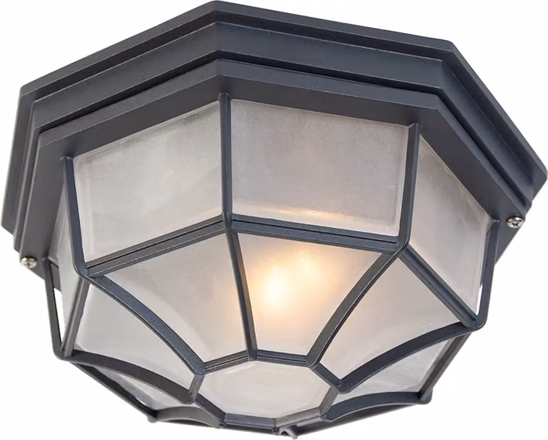 Lampada da soffitto in stile rustico, grigio scuro, IP44, Bri L