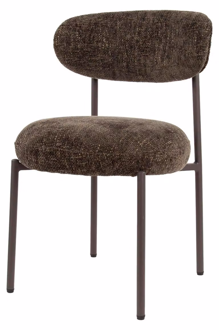 Sedia da pranzo FURNLUX rotonda marrone e nera 52 cm / Colore principale: marrone / Dimensioni: 52 x 81 x 57 cm