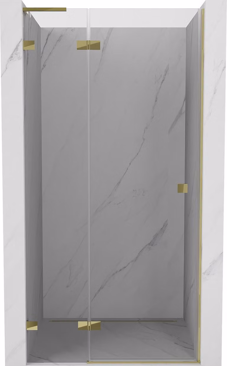 Mexen Lunar L porta doccia a battente sinistra 95 cm, trasparente, oro - 834L-095-000-50-00-L