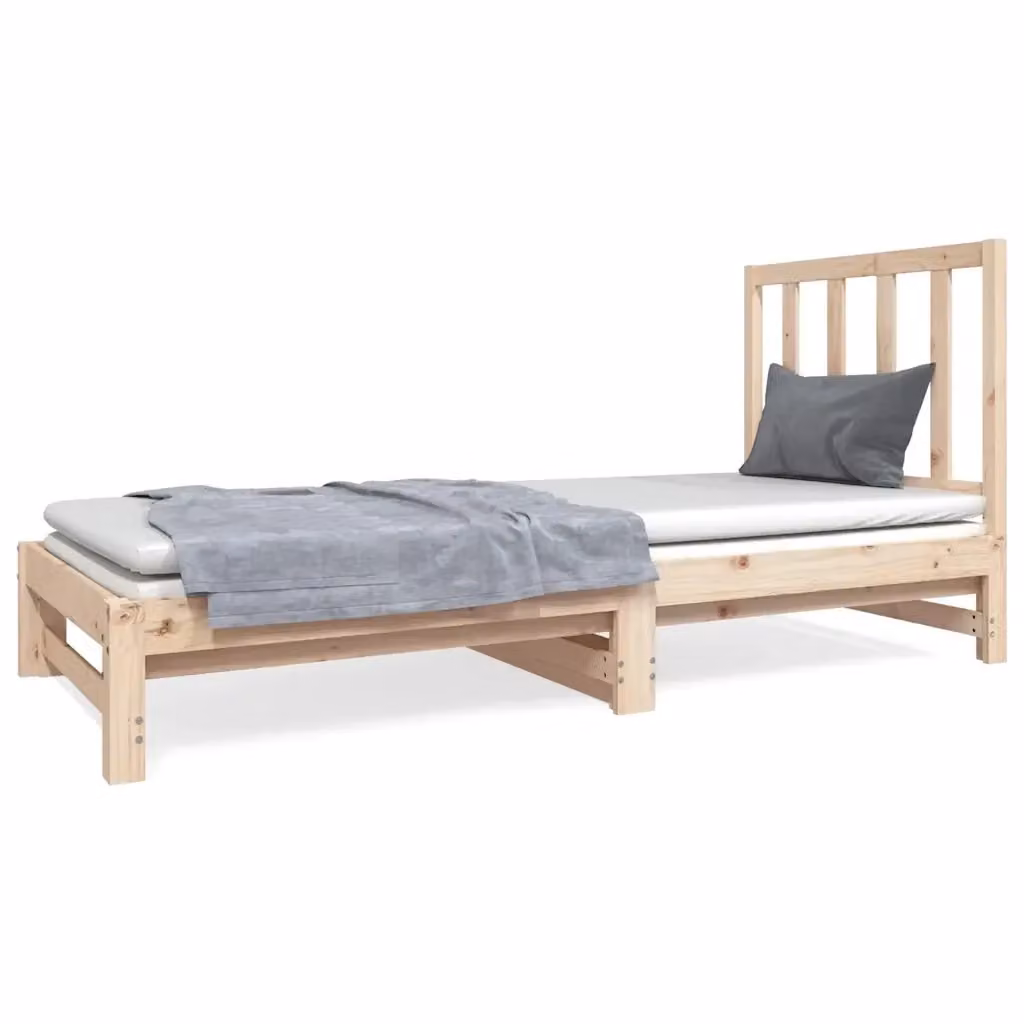 Dormeuse estraibile vidaXL in legno massello di pino color beige, L/P/H: 195.5 x 90 x 182 cm – 2