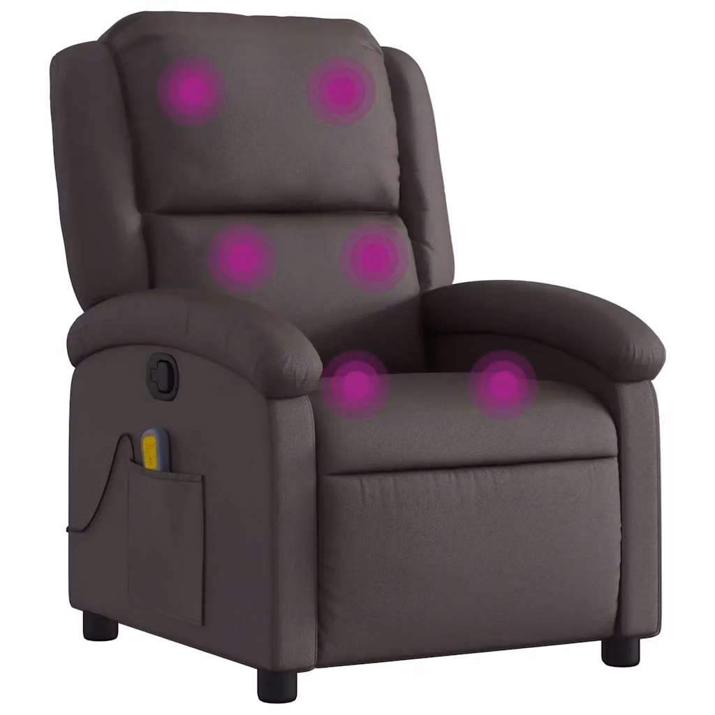 Poltrona Reclinabile Relax vidaXL in Pelle Marrone con Braccioli e Struttura in Legno e Metallo – 2