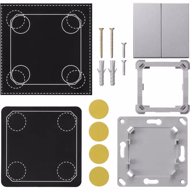 Kit di montaggio trasmettitore radio da parete EnOcean 2f System 55 F in alluminio 823226