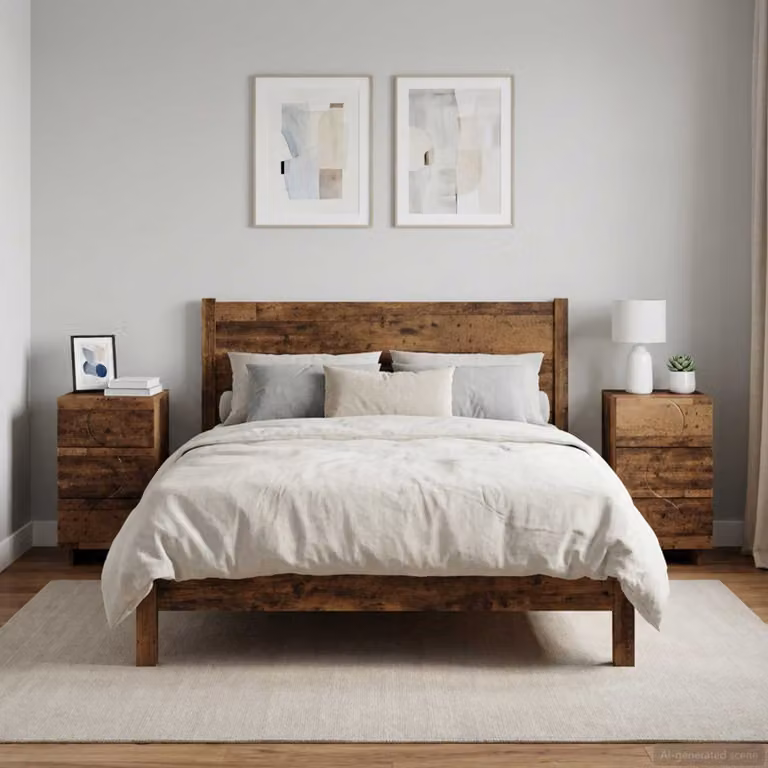 Set di 2 comodini vidaXL in legno composito color marrone antico, L 33,5 cm x P 34,5 cm x H 60 cm