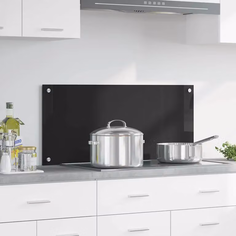 Schienale da cucina vidaXL in vetro temperato Nero L: 90 cm, H: 40 cm