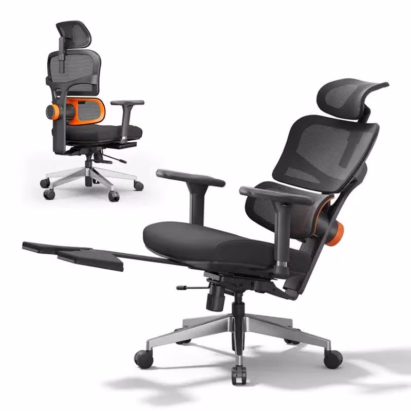 Sedia da ufficio ergonomica - NT002 - Altezza regolabile da 111 a 138 cm - Inclinazione regolabile a 96/120/136° - Poggiatesta regolabile - Supporto lombare ergonomico - Colore: nero