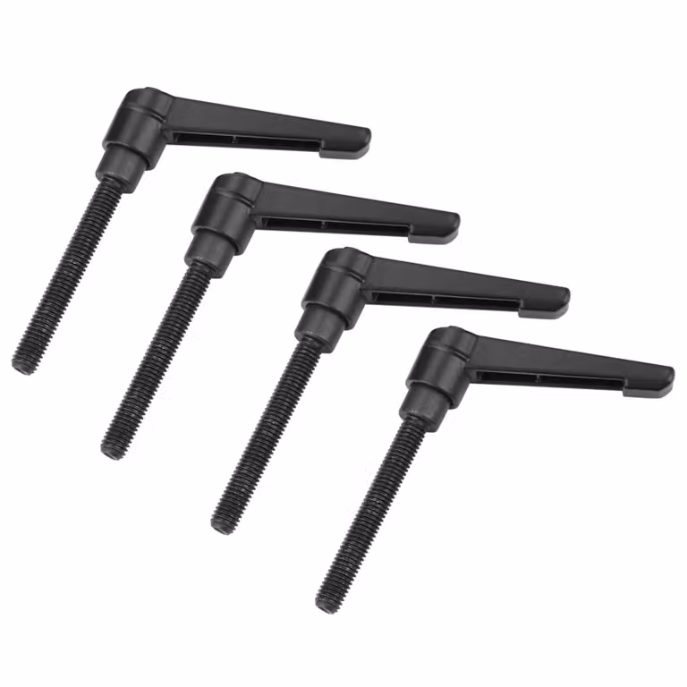 4 bottoni metallici per macchine, maniglia di fissaggio regolabile, filettatura esterna M8 (50 mm)